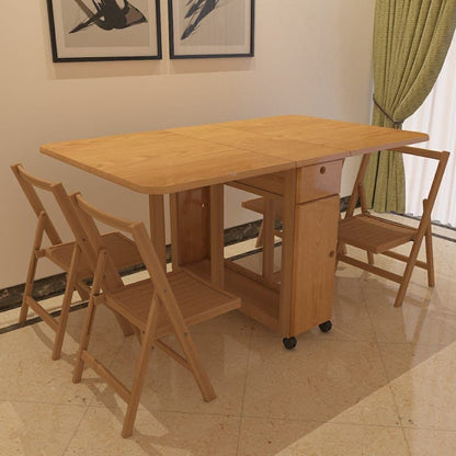 Movable Dining Table with Four Chairs-MNR26