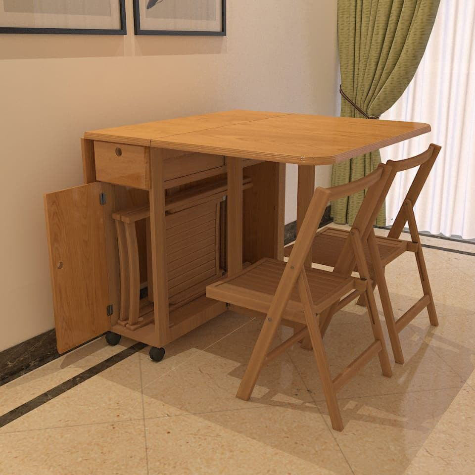 Movable Dining Table with Four Chairs-MNR26