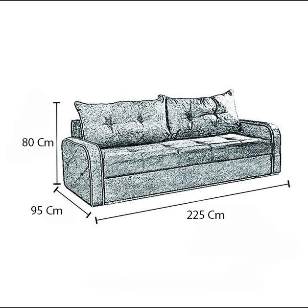 Sofa Bed 225x95- Multiple colours - BD52